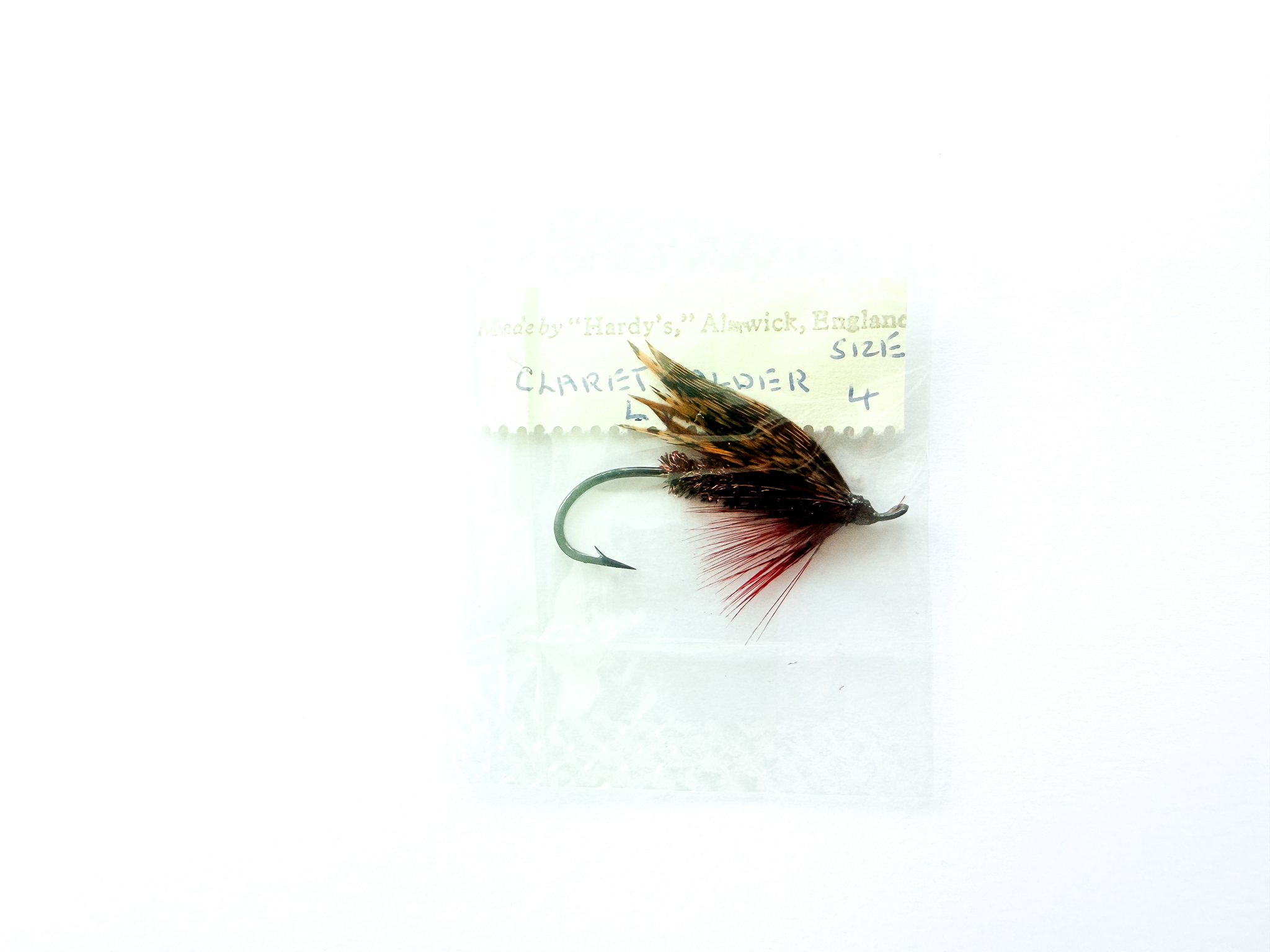 Hardy of Alnwick, Claret Alder (LW), Fully Dressed Salmon Fly 4 (Unused, In Original Sealed Packet, c.1960s)