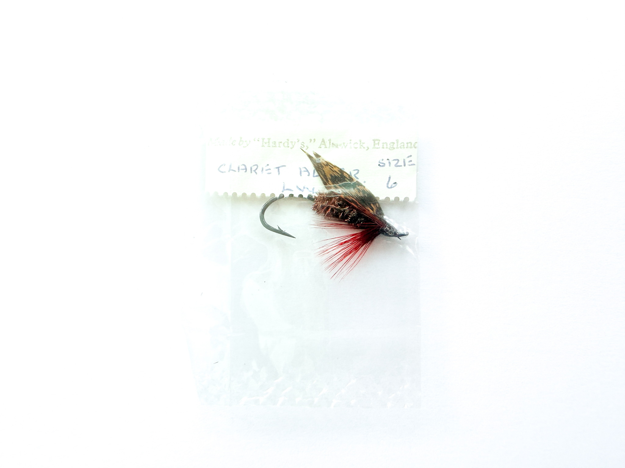 Hardy of Alnwick, Claret Alder (LW), Fully Dressed Salmon Fly 6 (Unused, In Original Sealed Packet, c.1960s)