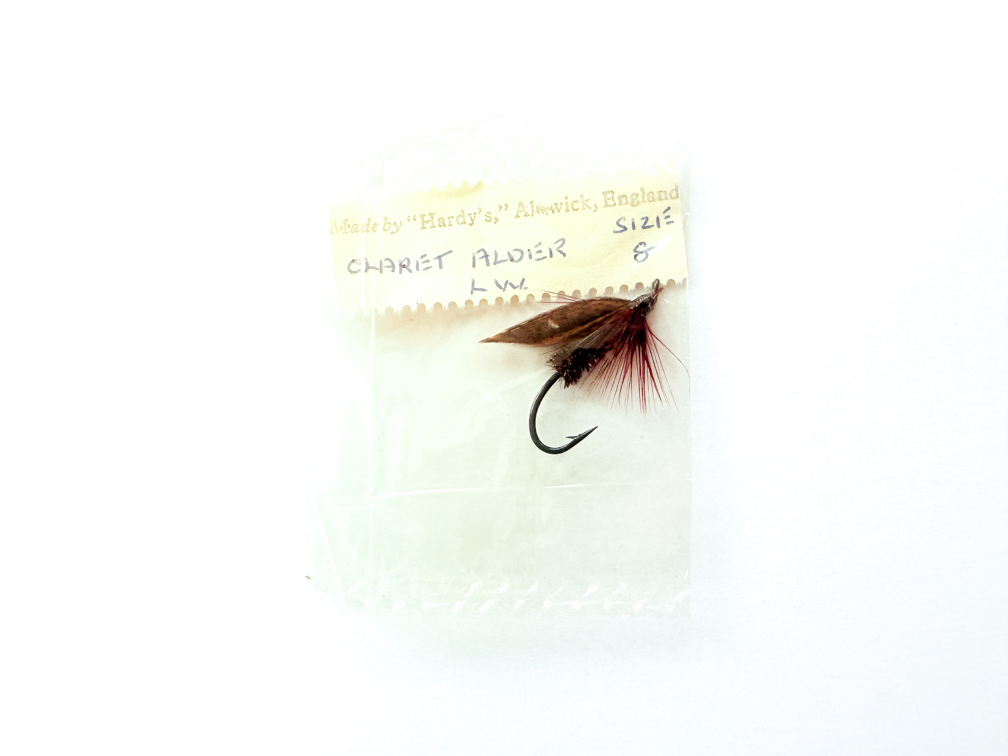 Hardy of Alnwick, Claret Alder (LW), Fully Dressed Salmon Fly 8 (Unused, In Original Sealed Packet, c.1960s)