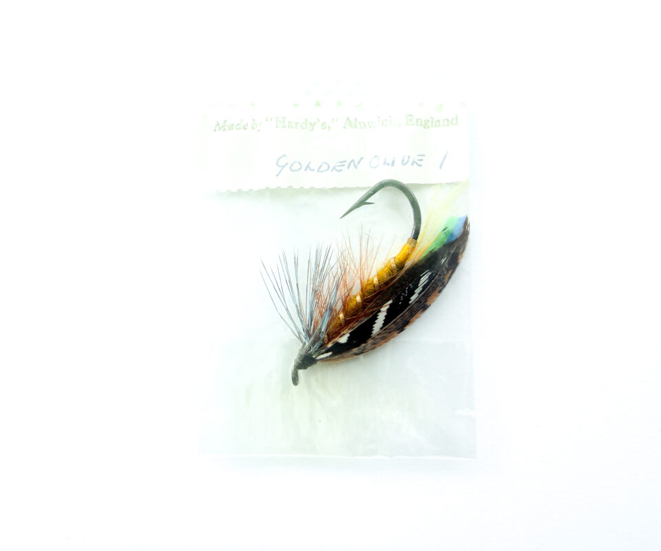Hardy of Alnwick, Golden Olive, Fully Dressed Salmon Fly 1 (Unused, In Original Sealed Packet, c.1960s)