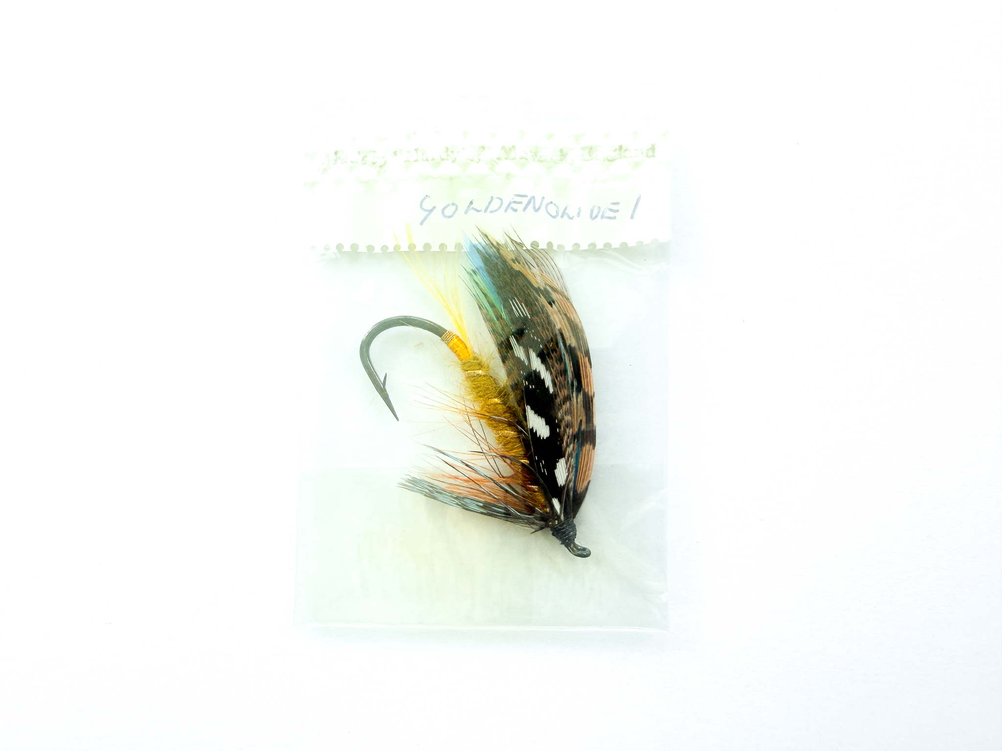 Hardy of Alnwick, Golden Olive, Fully Dressed Salmon Fly 1 (Unused, In Original Sealed Packet, c.1960s)