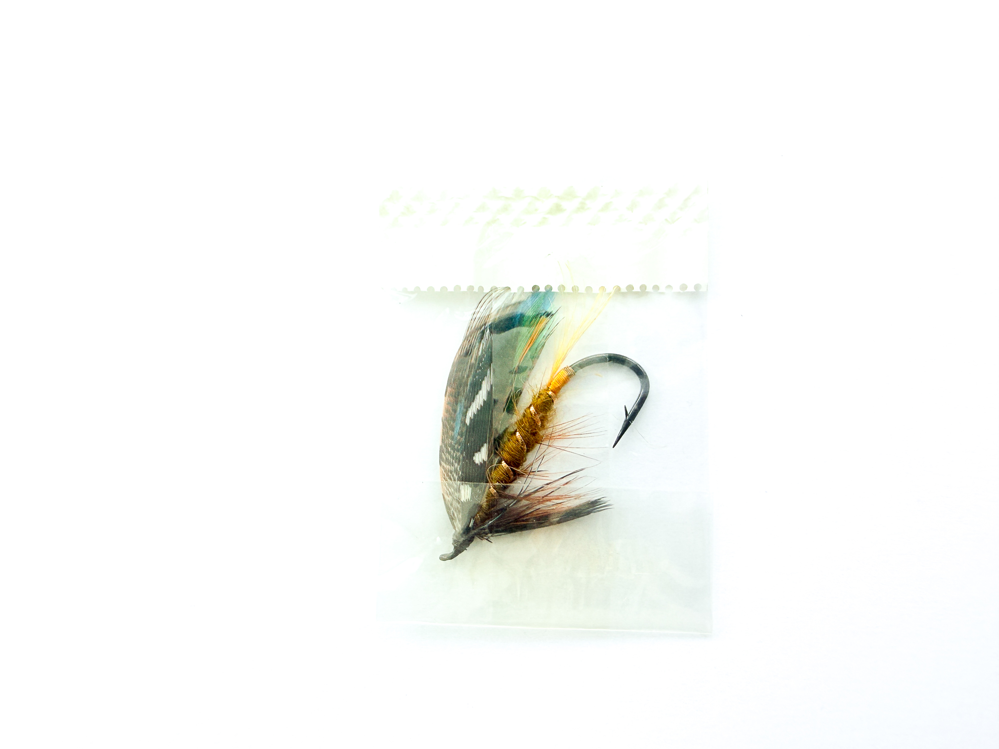 Hardy of Alnwick, Golden Olive, Fully Dressed Salmon Fly 1 (Unused, In Original Sealed Packet, c.1960s) - Image 2