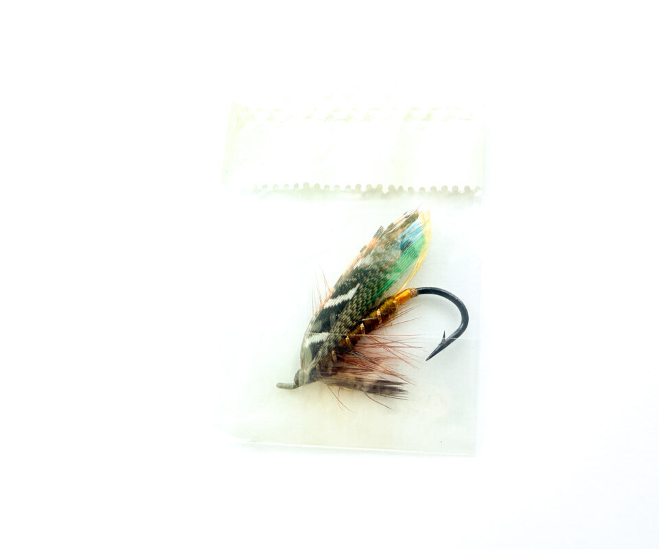 Alternative view of Hardy of Alnwick, Golden Olive, Fully Dressed Salmon Fly 2 (Unused, In Original Sealed Packet, c.1960s)