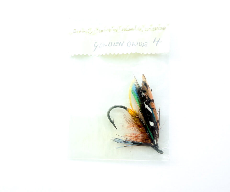 Hardy of Alnwick, Golden Olive, Fully Dressed Salmon Fly 4 (Unused, In Original Sealed Packet, c.1960s)