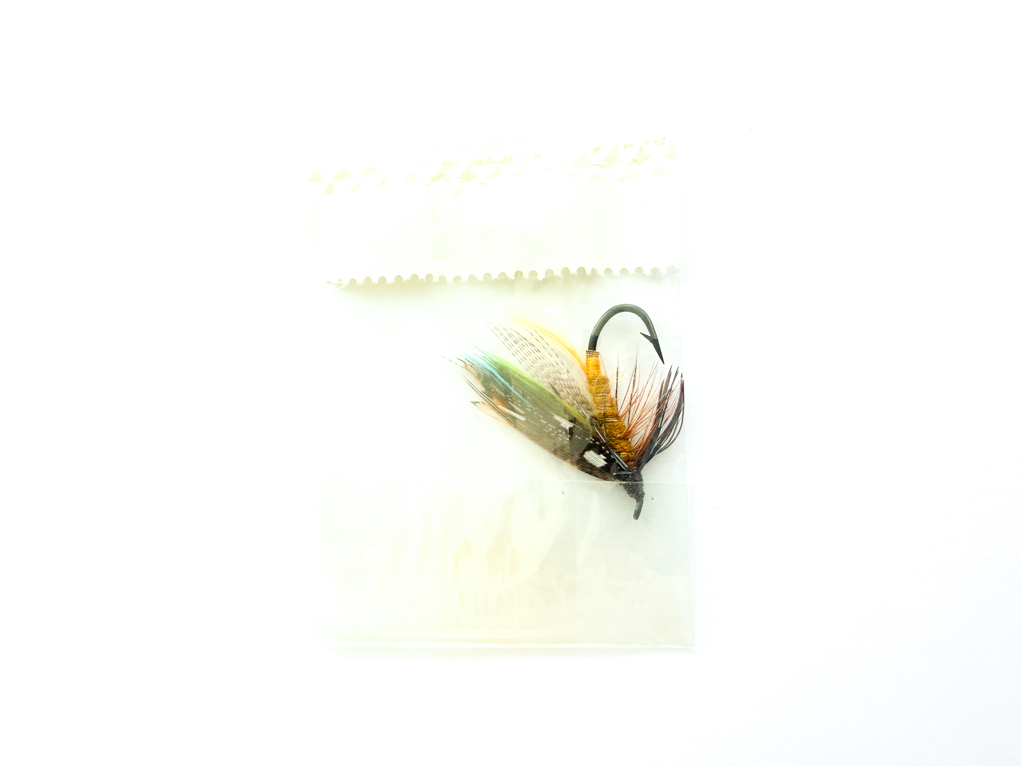 Hardy of Alnwick, Golden Olive, Fully Dressed Salmon Fly 6 (Unused, In Original Sealed Packet, c.1960s) - Image 2