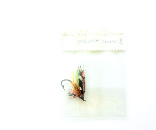 Hardy of Alnwick, Golden Olive, Fully Dressed Salmon Fly 8 (Unused, In Original Sealed Packet, c.1960s)