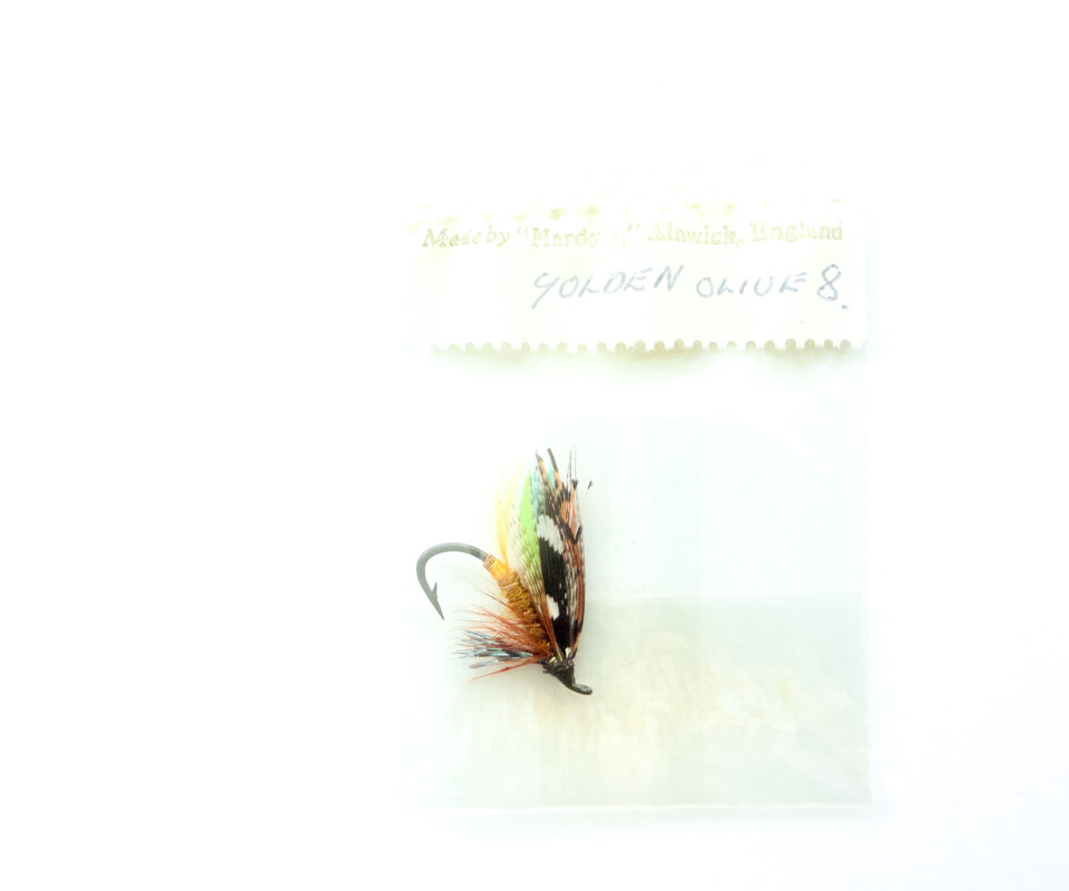 Hardy of Alnwick, Golden Olive, Fully Dressed Salmon Fly 8 (Unused, In Original Sealed Packet, c.1960s)