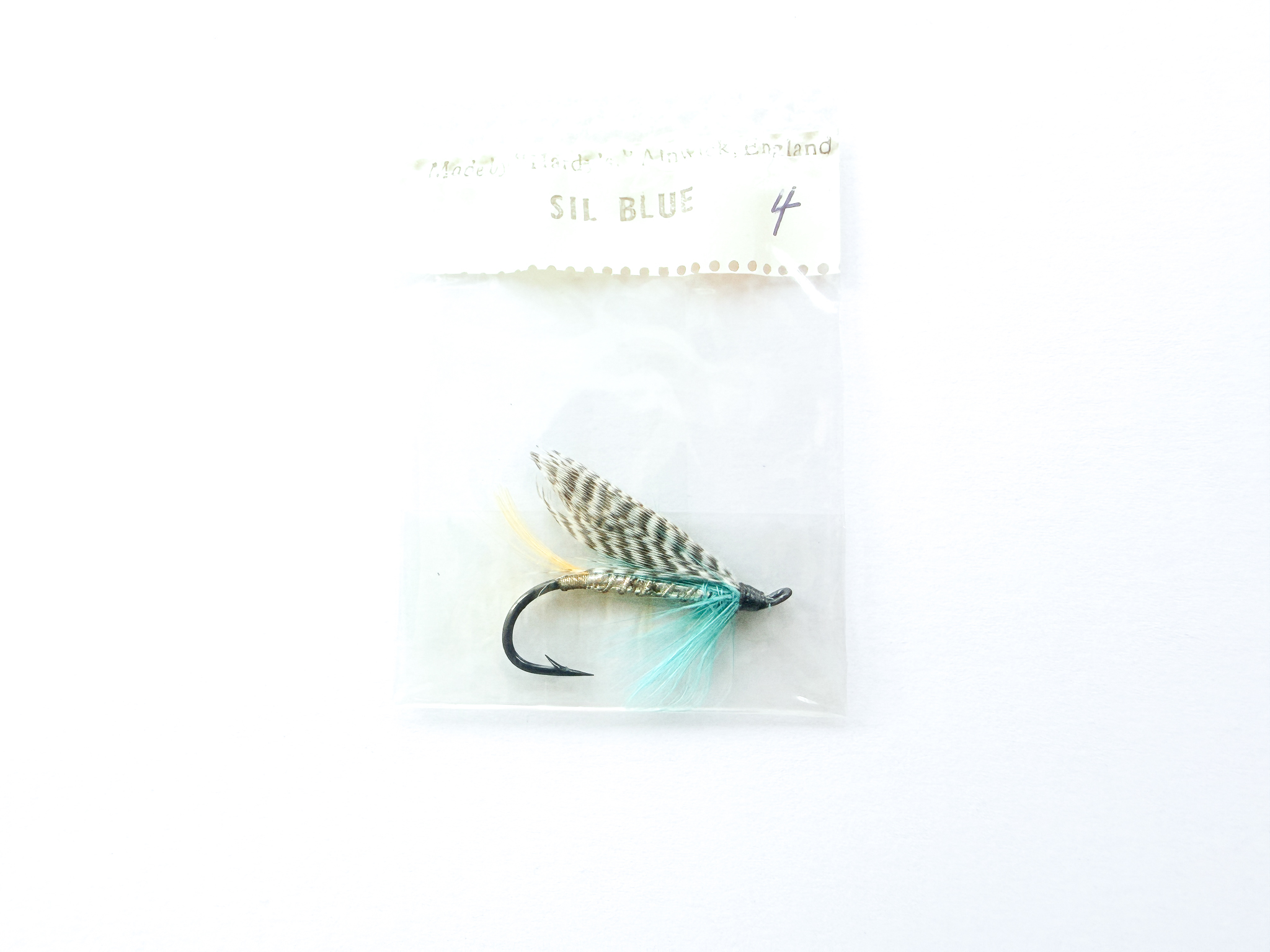 Hardy of Alnwick, Silver Blue, Fully Dressed Salmon Fly 4 (Unused, In Original Sealed Packet, c.1960s)