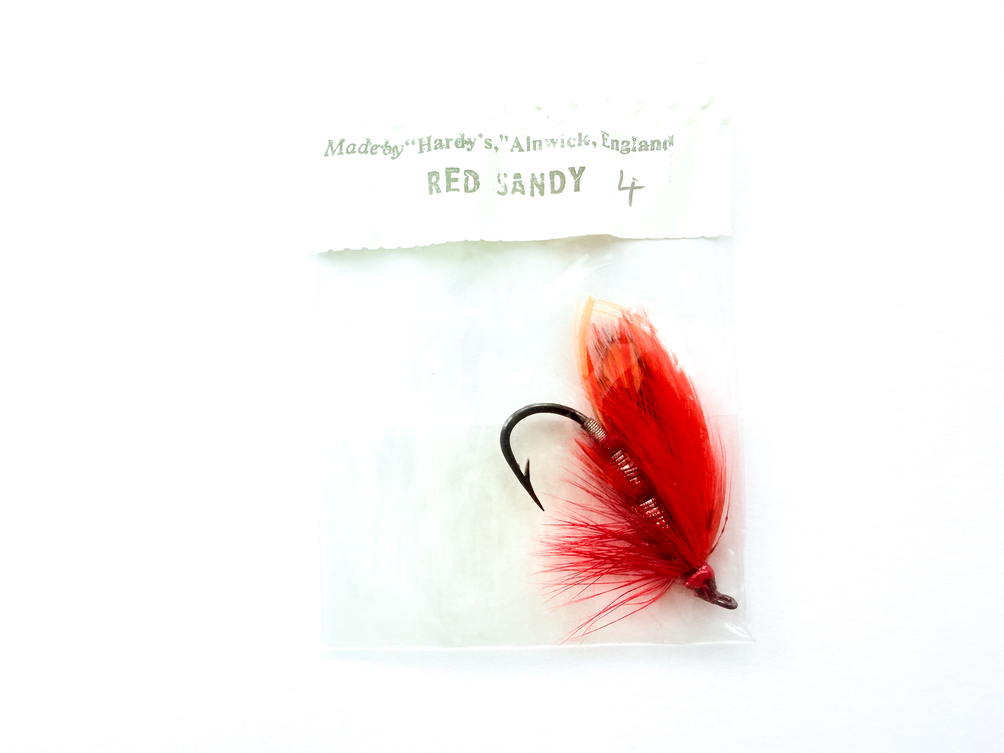 Hardy of Alnwick, Red Sandy, Fully Dressed Salmon Fly 4 (Unused, In Original Sealed Packet, c.1960s)