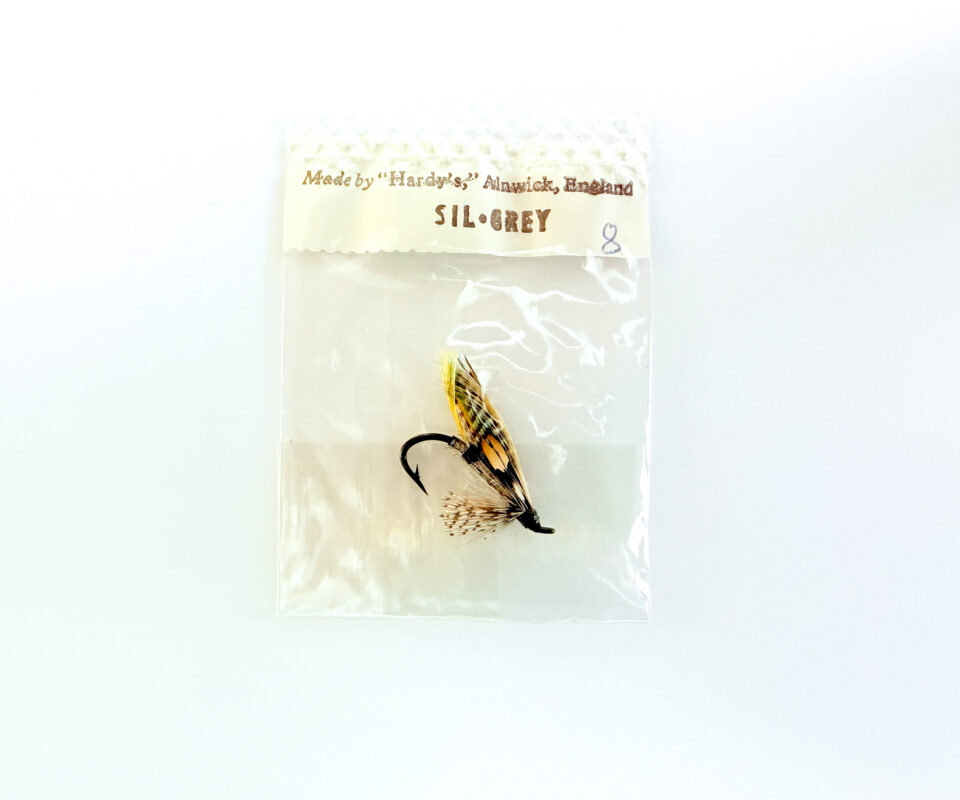 Hardy of Alnwick Silver Grey Fully Dressed Salmon Fly 8 (Unused, In Original Sealed Packet, c.1960s)