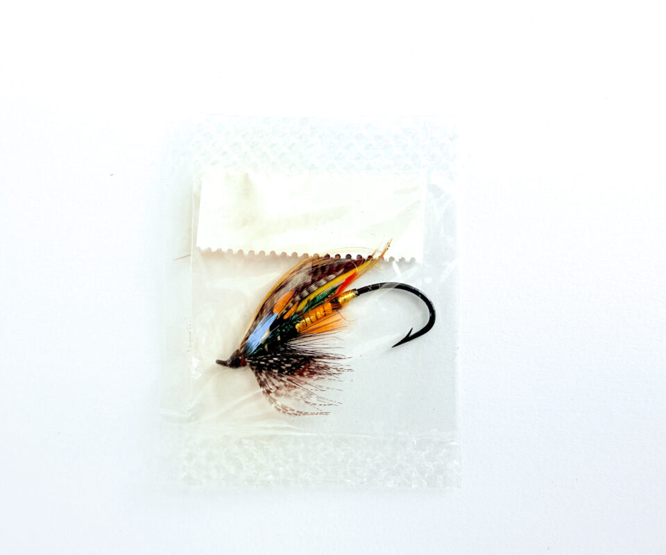 Alternative view of Hardy of Alnwick Jock Scott (LW) Fully Dressed Salmon Fly 2 (Unused, In Original Sealed Packet, c.1960s)