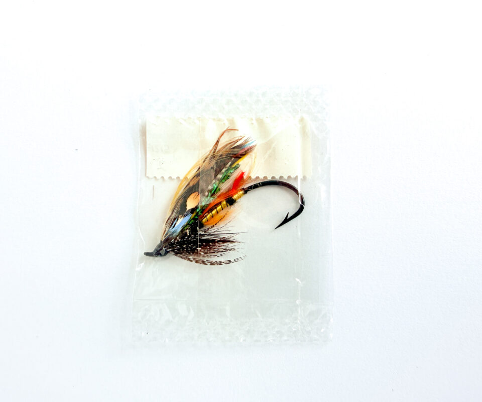 Alternative view of Hardy of Alnwick Jock Scott (LW) Fully Dressed Salmon Fly 2 (Unused, In Original Sealed Packet, c.1960s)