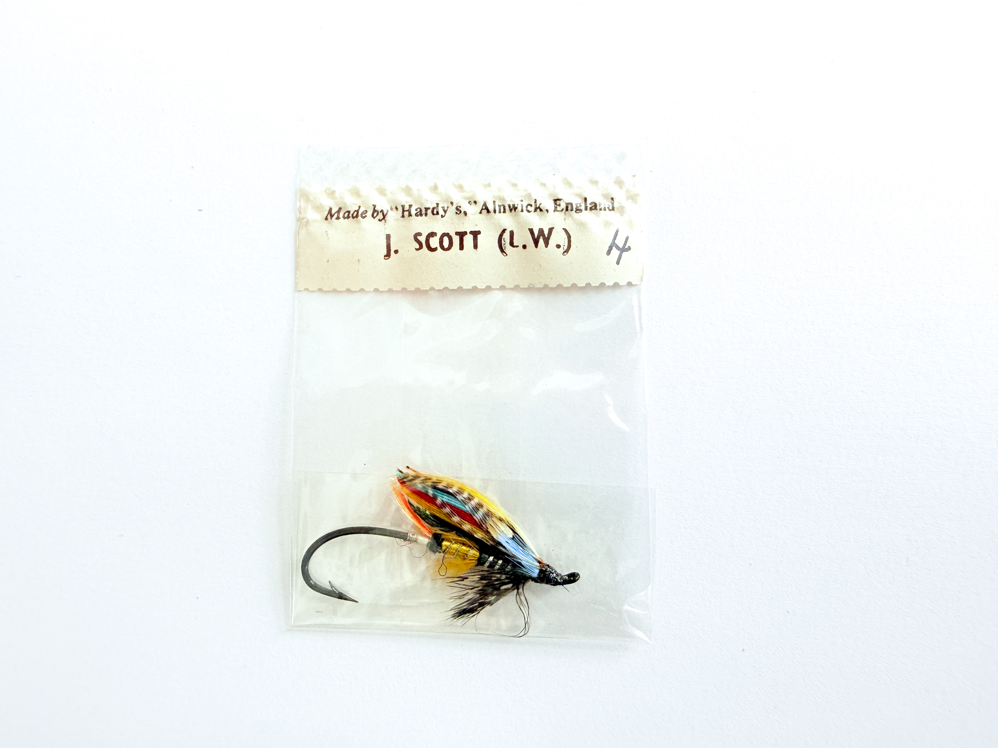 Hardy of Alnwick Jock Scott (LW) Fully Dressed Salmon Fly 4 (Unused, In Original Sealed Packet, c.1960s)