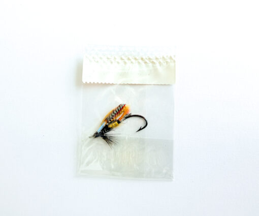 Alternative view of Hardy of Alnwick Jock Scott (LW) Fully Dressed Salmon Fly 6 (Unused, In Original Sealed Packet, c.1960s)