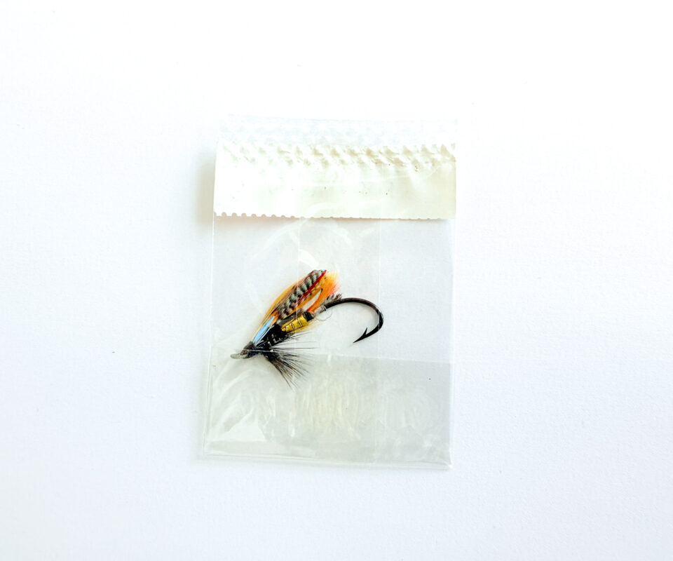 Alternative view of Hardy of Alnwick Jock Scott (LW) Fully Dressed Salmon Fly 6 (Unused, In Original Sealed Packet, c.1960s)