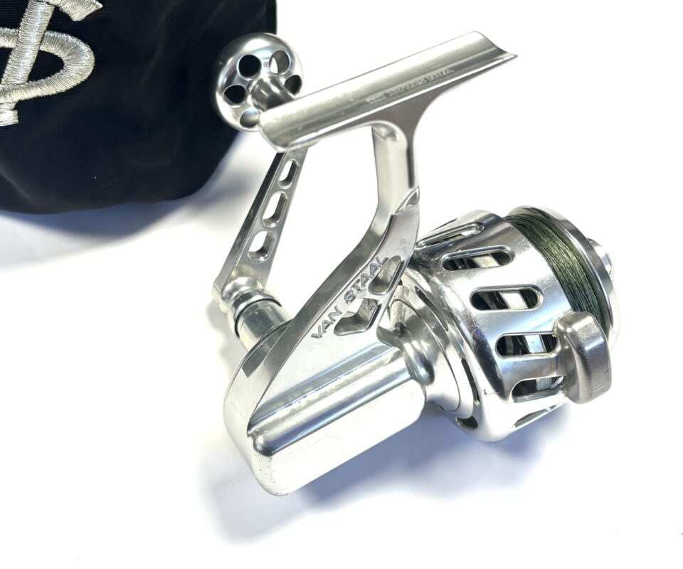 Alternative view of Van Staal VS100 Non-Bail Arm Spinning Reel (Left-Hand Wind, Silver, c.2000s)