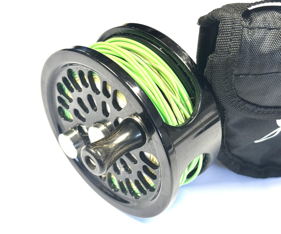 Alternative view of Abel No.3 Fly Reel with Pouch (Black, c.2010s)