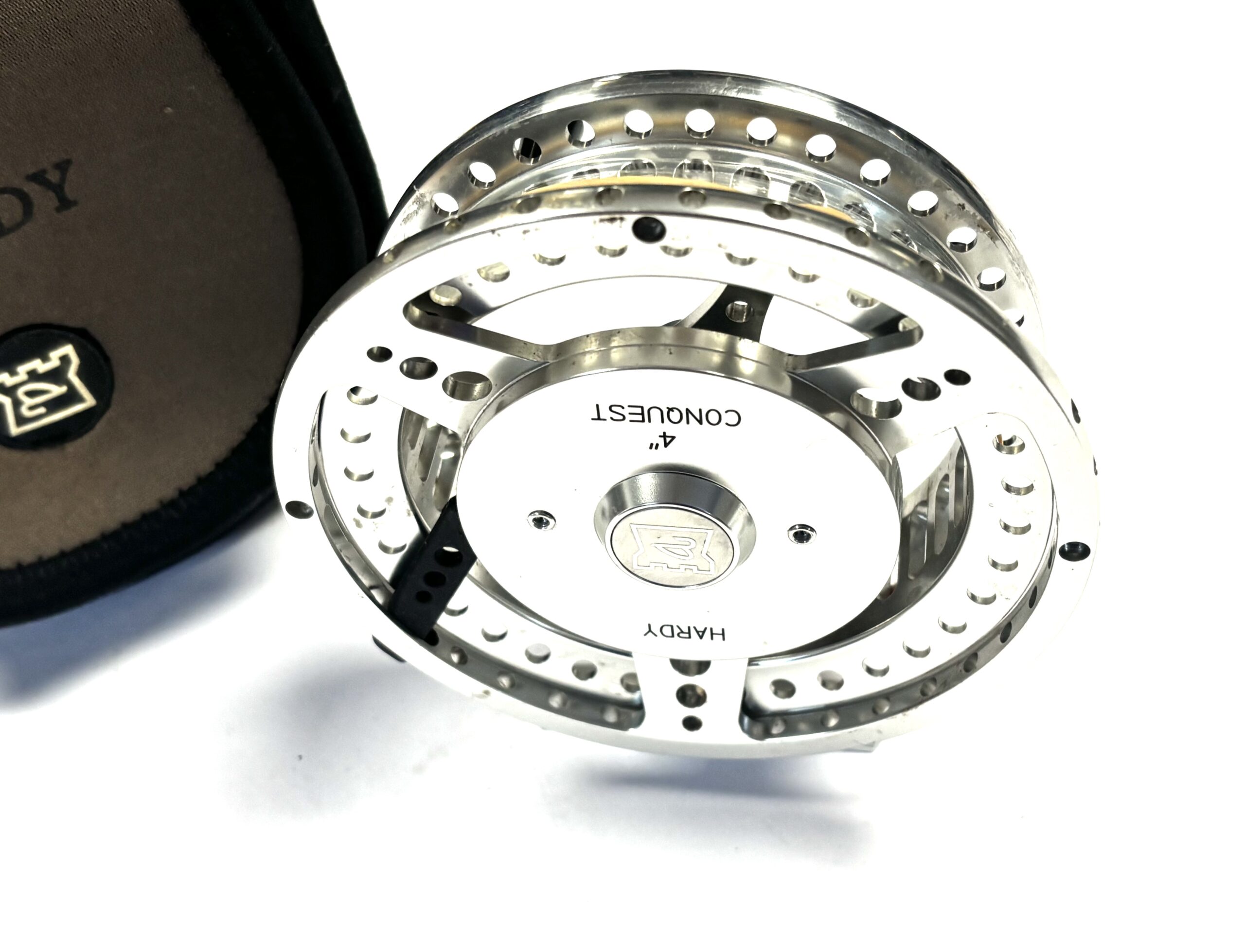 Hardy Conquest 4" Centrepin Reel with Pouch (c.2000s) - Image 4