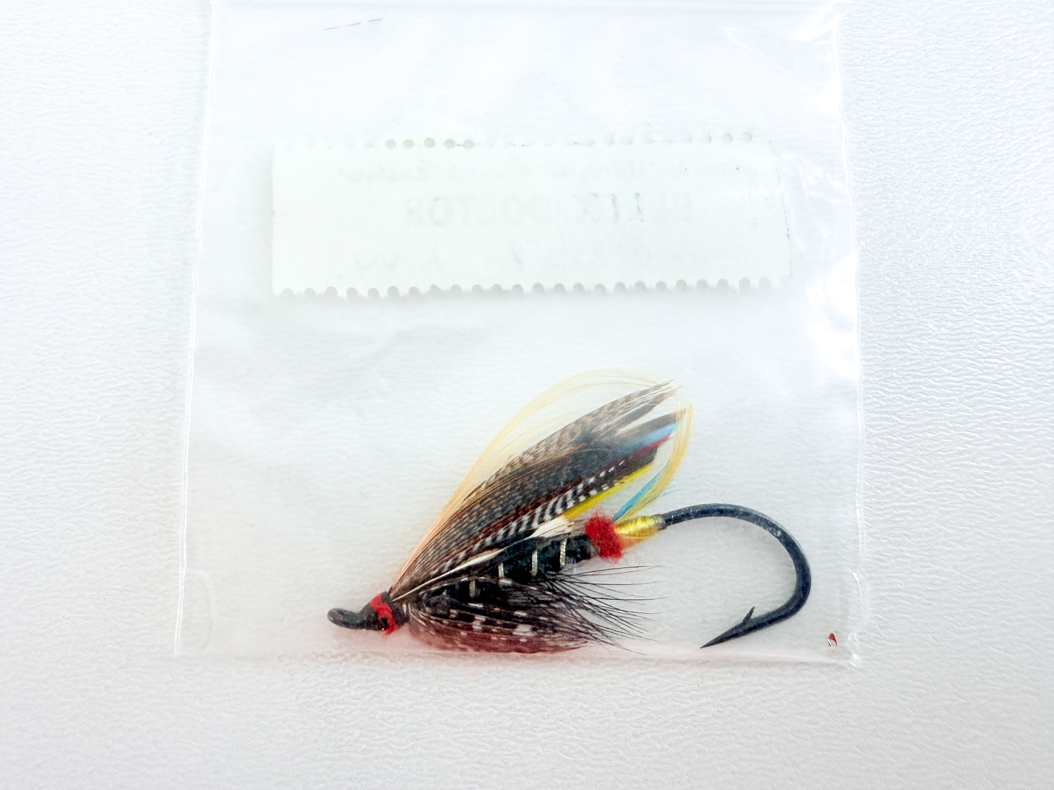Hardy of Alnwick Black Doctor (LW) Fully Dressed Salmon Fly 1 (Unused, Original Hardy Tag, c.1960s) - Image 2