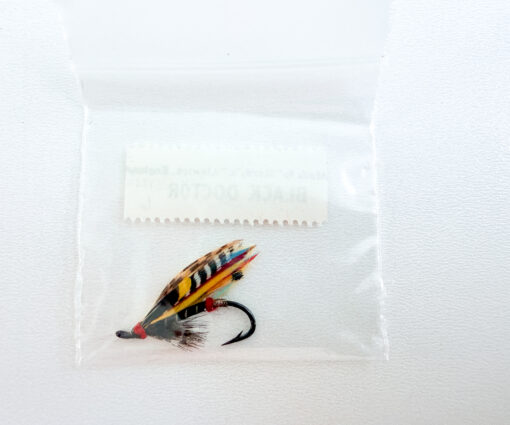 Alternative view of Hardy of Alnwick Black Doctor Fully Dressed Salmon Fly 6 (Unused, Original Hardy Tag, c.1960s)