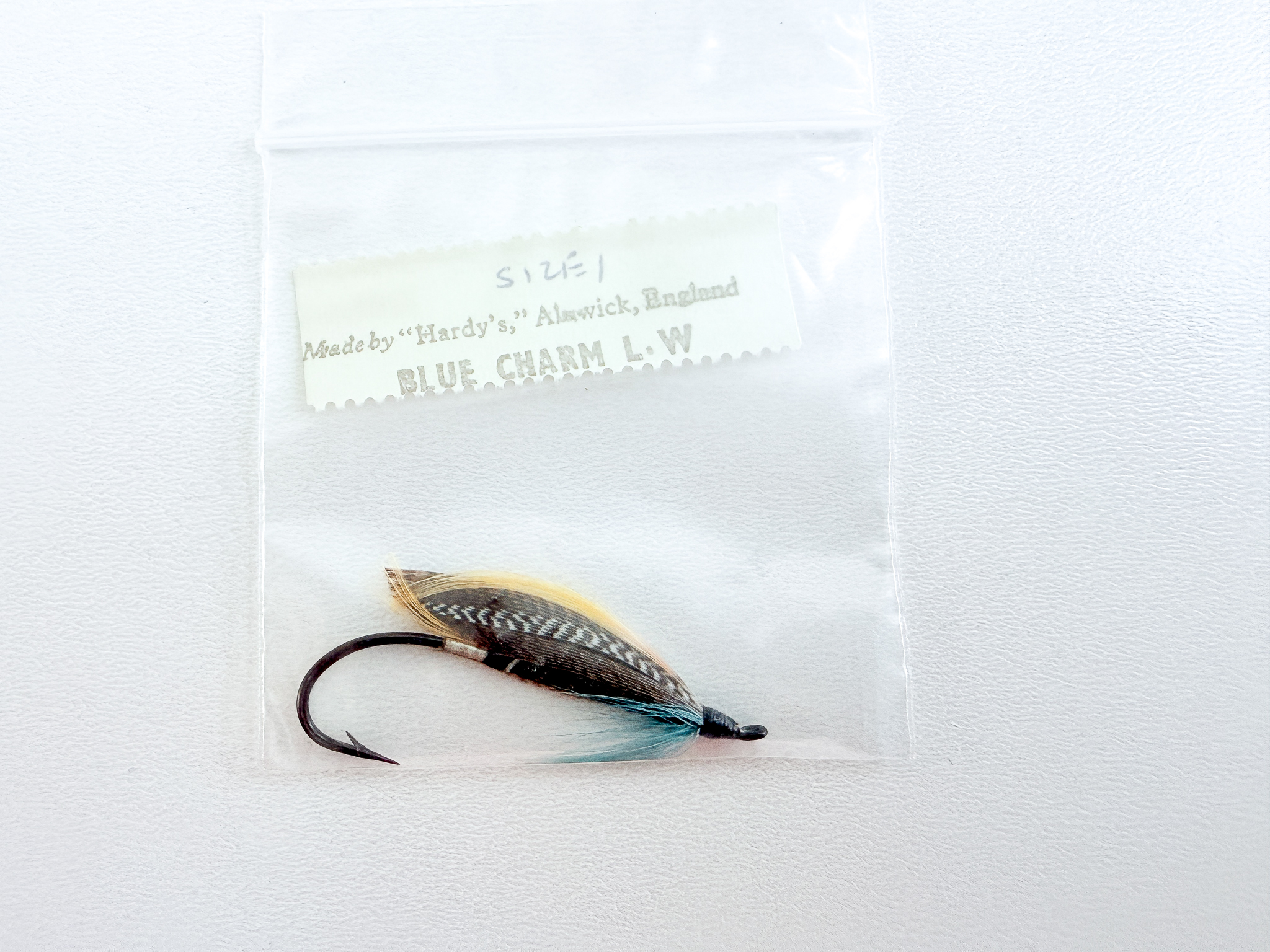 Hardy of Alnwick Blue Charm (LW) Fully Dressed Salmon Fly 1 (Unused, Original Hardy Tag, c.1960s)