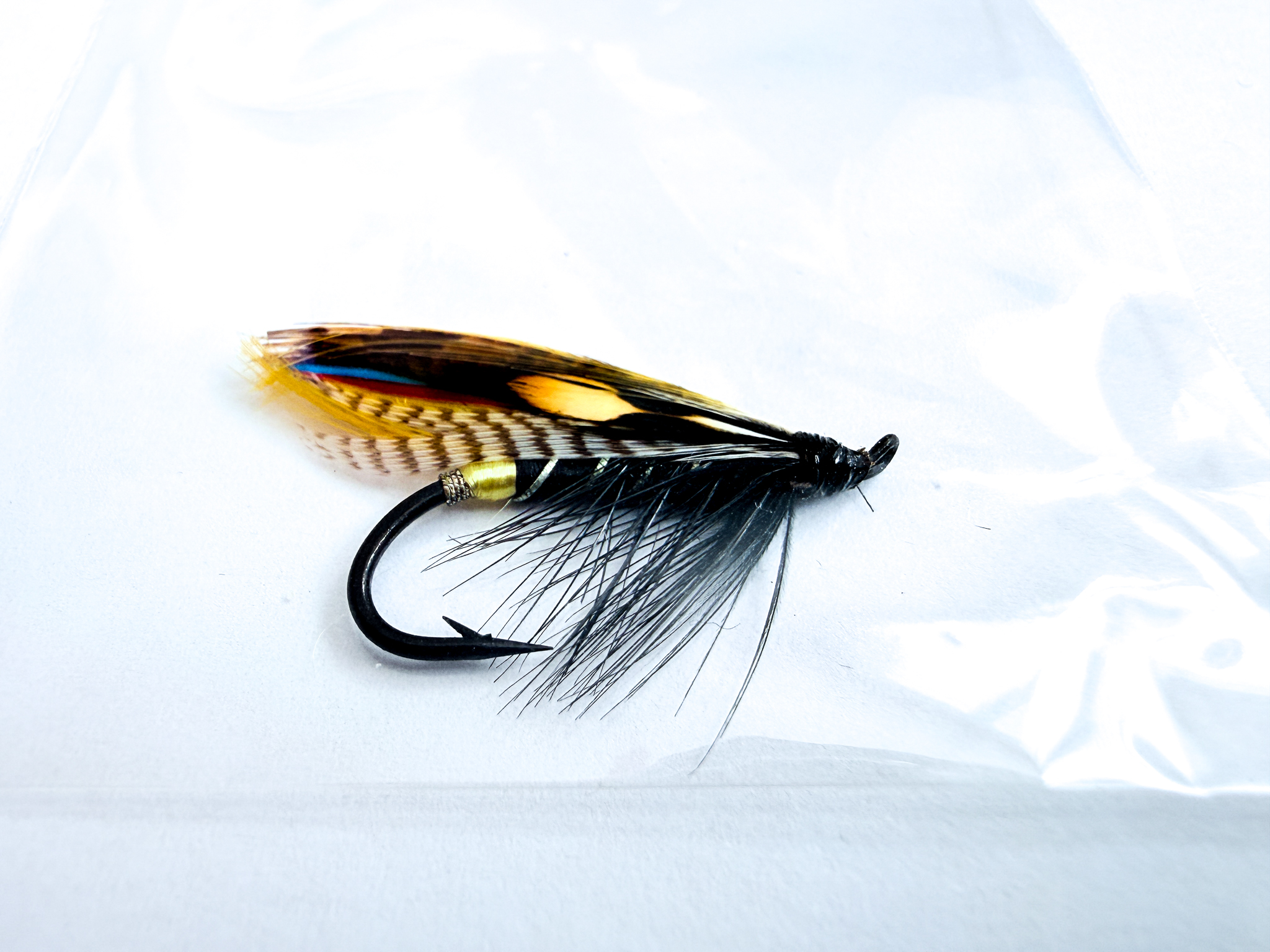 Hardy of Alnwick Black Dose Fully Dressed Salmon Fly 6 (Unused, c.1960s)