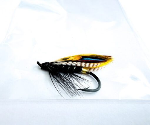 Alternative view of Hardy of Alnwick Black Dose Fully Dressed Salmon Fly 6 (Unused, c.1960s)
