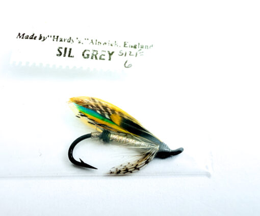 Hardy of Alnwick Silver Grey Fully Dressed Salmon Fly 6 (Unused, Original Hardy Tag, c.1960s)